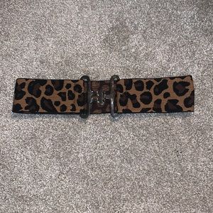 cheetah print elastic equestrian belt